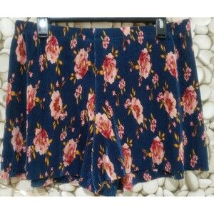No Boundaries Shorts Juniors Size Large Floral Blue Pink Thin Elastic Waist